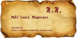 Ménesi Magnusz névjegykártya